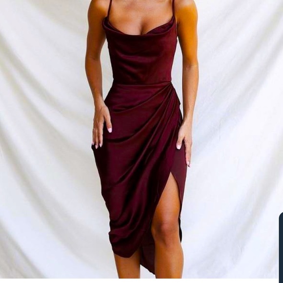 Satin Spaghetti Strap Dress - Picture 1 of 6